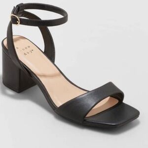 A new day Sonora ankle strap block heels in black. NWOT size 7